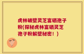 虎林破壁灵芝富硒孢子粉(探秘虎林富硒灵芝孢子粉解壁秘密！)