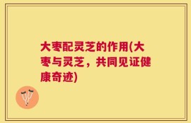 大枣配灵芝的作用(大枣与灵芝，共同见证健康奇迹)