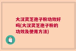 大汉灵芝孢子粉功效好吗(大汉灵芝孢子粉的功效及使用方法)