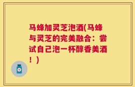 马蜂加灵芝泡酒(马蜂与灵芝的完美融合：尝试自己泡一杯醇香美酒！)