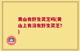 黄山有野生灵芝吗(黄山上有没有野生灵芝？)