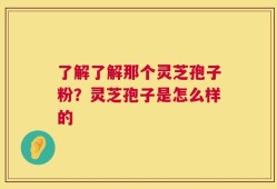 了解了解那个灵芝孢子粉？灵芝孢子是怎么样的