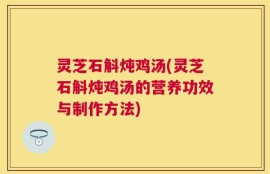 灵芝石斛炖鸡汤(灵芝石斛炖鸡汤的营养功效与制作方法)