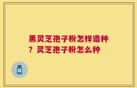 黑灵芝孢子粉怎样造种？灵芝孢子粉怎么种