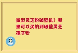 微型灵芝粉破壁机？哪里可以买的到破壁灵芝孢子粉
