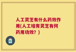 人工灵芝有什么药效作用(人工培育灵芝有何药用功效？)