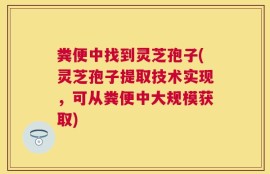 粪便中找到灵芝孢子(灵芝孢子提取技术实现，可从粪便中大规模获取)