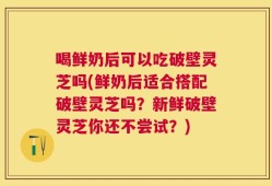 喝鲜奶后可以吃破壁灵芝吗(鲜奶后适合搭配破壁灵芝吗？新鲜破壁灵芝你还不尝试？)