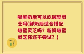 喝鲜奶后可以吃破壁灵芝吗(鲜奶后适合搭配破壁灵芝吗？新鲜破壁灵芝你还不尝试？)