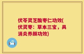 伏苓灵芝酸枣仁功效(伏灵枣：草本三宝，具消炎养颜功效)