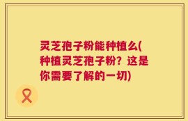 灵芝孢子粉能种植么(种植灵芝孢子粉？这是你需要了解的一切)