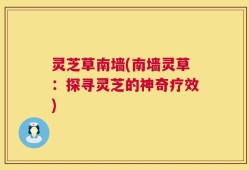 灵芝草南墙(南墙灵草：探寻灵芝的神奇疗效)
