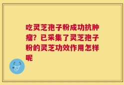 吃灵芝孢子粉成功抗肿瘤？已采集了灵芝孢子粉的灵芝功效作用怎样呢