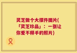 灵芝做个大摆件图片(「灵芝珍品」：一张让你爱不释手的照片)