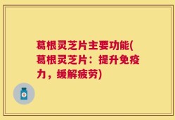 葛根灵芝片主要功能(葛根灵芝片：提升免疫力，缓解疲劳)