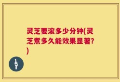 灵芝要滚多少分钟(灵芝煮多久能效果显著？)