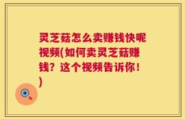 灵芝菇怎么卖赚钱快呢视频(如何卖灵芝菇赚钱？这个视频告诉你！)