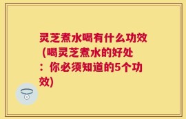 灵芝煮水喝有什么功效 (喝灵芝煮水的好处：你必须知道的5个功效)