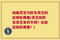 培植灵芝与野生灵芝的区别在哪里(灵芝和野生灵芝有何不同？比较区别在哪里？)