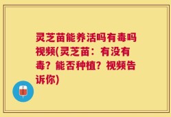 灵芝苗能养活吗有毒吗视频(灵芝苗：有没有毒？能否种植？视频告诉你)