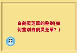 白鹤灵芝草的鉴别(如何鉴别白鹤灵芝草？)