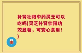 补肾壮阳中药灵芝可以吃吗(灵芝补肾壮阳功效显著，可安心食用！)