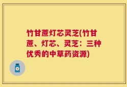 竹甘蔗灯芯灵芝(竹甘蔗、灯芯、灵芝：三种优秀的中草药资源)
