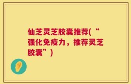 仙芝灵芝胶囊推荐(“强化免疫力，推荐灵芝胶囊”)