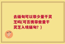 去缅甸可以带少量干灵芝吗(可否携带些量干灵芝入境缅甸？)