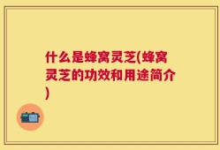 什么是蜂窝灵芝(蜂窝灵芝的功效和用途简介)