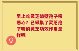 早上吃灵芝破壁孢子粉恶心？已采集了灵芝孢子粉的灵芝功效作用怎样呢