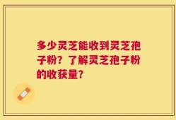 多少灵芝能收到灵芝孢子粉？了解灵芝孢子粉的收获量？