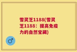 雪灵芝1188(雪灵芝1188：提高免疫力的自然宝藏)