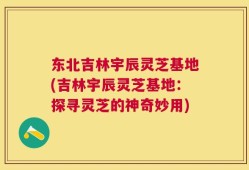 东北吉林宇辰灵芝基地(吉林宇辰灵芝基地：探寻灵芝的神奇妙用)