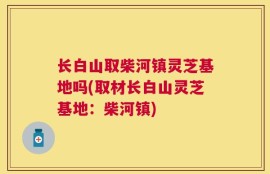 长白山取柴河镇灵芝基地吗(取材长白山灵芝基地：柴河镇)