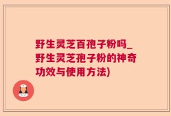野生灵芝百孢子粉吗_野生灵芝孢子粉的神奇功效与使用方法)