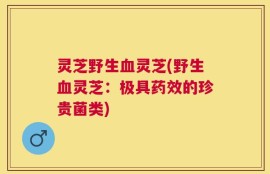 灵芝野生血灵芝(野生血灵芝：极具药效的珍贵菌类)