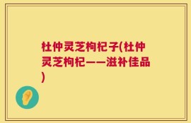 杜仲灵芝枸杞子(杜仲灵芝枸杞——滋补佳品)