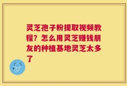灵芝孢子粉提取视频教程？怎么用灵芝赚钱朋友的种植基地灵芝太多了