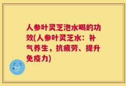 人参叶灵芝泡水喝的功效(人参叶灵芝水：补气养生，抗疲劳、提升免疫力)