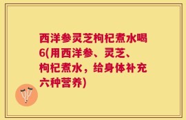 西洋参灵芝枸杞煮水喝6(用西洋参、灵芝、枸杞煮水，给身体补充六种营养)