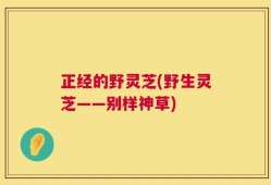 正经的野灵芝(野生灵芝——别样神草)