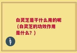 白灵芝是干什么用的呢 (白灵芝的功效作用是什么？)