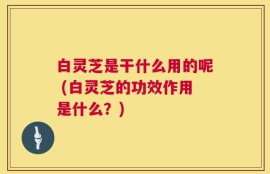 白灵芝是干什么用的呢 (白灵芝的功效作用是什么？)