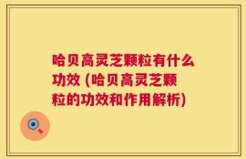 哈贝高灵芝颗粒有什么功效 (哈贝高灵芝颗粒的功效和作用解析)