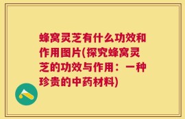 蜂窝灵芝有什么功效和作用图片(探究蜂窝灵芝的功效与作用：一种珍贵的中药材料)