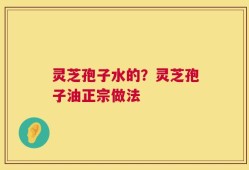 灵芝孢子水的？灵芝孢子油正宗做法