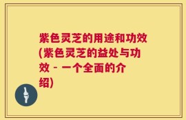 紫色灵芝的用途和功效(紫色灵芝的益处与功效 - 一个全面的介绍)