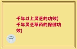 千年以上灵芝的功效(千年灵芝草药的保健功效)