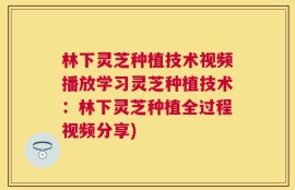 林下灵芝种植技术视频播放学习灵芝种植技术：林下灵芝种植全过程视频分享)